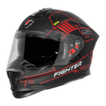 STEELBIRD Sbh 57 Fighter F6 Matt Black Red Full Face Helmet