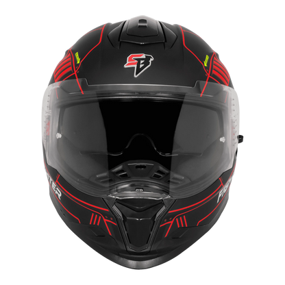STEELBIRD Sbh 57 Fighter F6 Matt Black Red Full Face Helmet