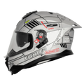 STEELBIRD Sbh 57 Fighter F6 Silver Black Full Face Helmet
