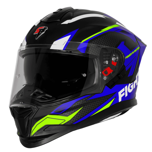 Steelbird Sbh 57 Fighter F7 Black Blue Full Face Helmet