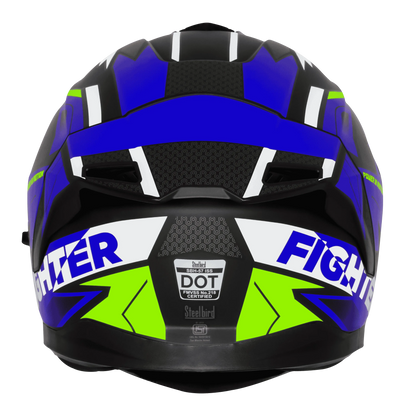 Steelbird Sbh 57 Fighter F7 Black Blue Full Face Helmet