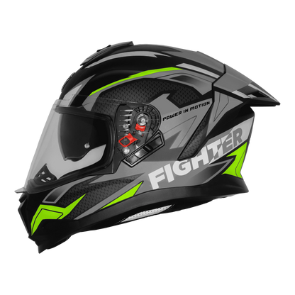 Steelbird Sbh 57 Fighter F7 Black Grey Full Face Helmet