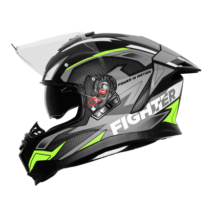 Steelbird Sbh 57 Fighter F7 Black Grey Full Face Helmet