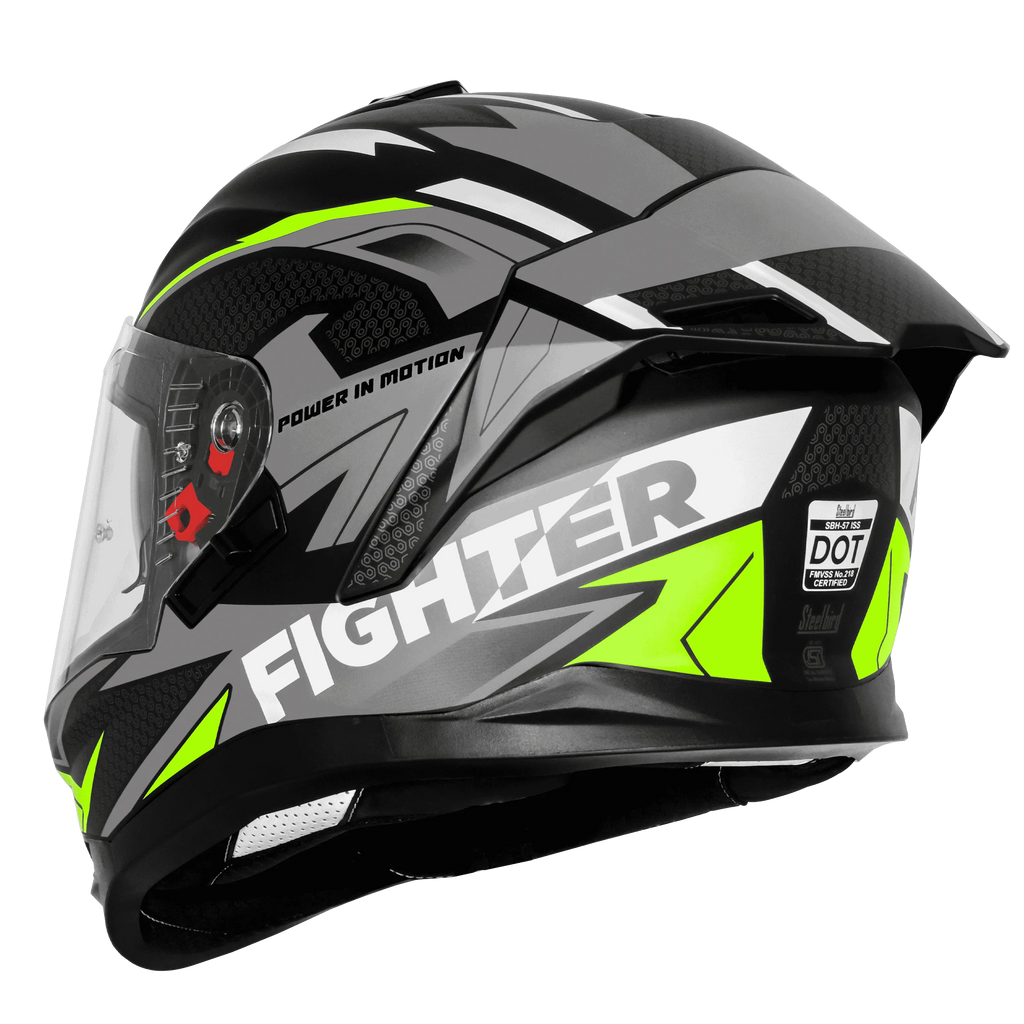 Steelbird Sbh 57 Fighter F7 Black Grey Full Face Helmet