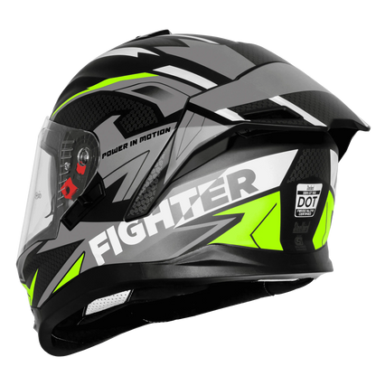 Steelbird Sbh 57 Fighter F7 Black Grey Full Face Helmet