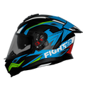 steelbird Sbh 57 Fighter F7 Black Jazz Blue Full Face Helmet