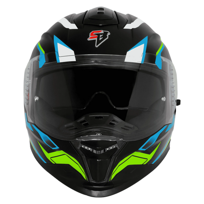 steelbird Sbh 57 Fighter F7 Black Jazz Blue Full Face Helmet