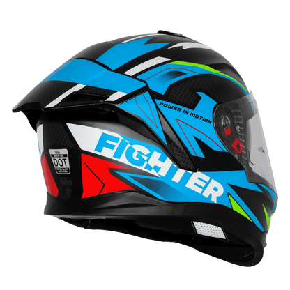 steelbird Sbh 57 Fighter F7 Black Jazz Blue Full Face Helmet