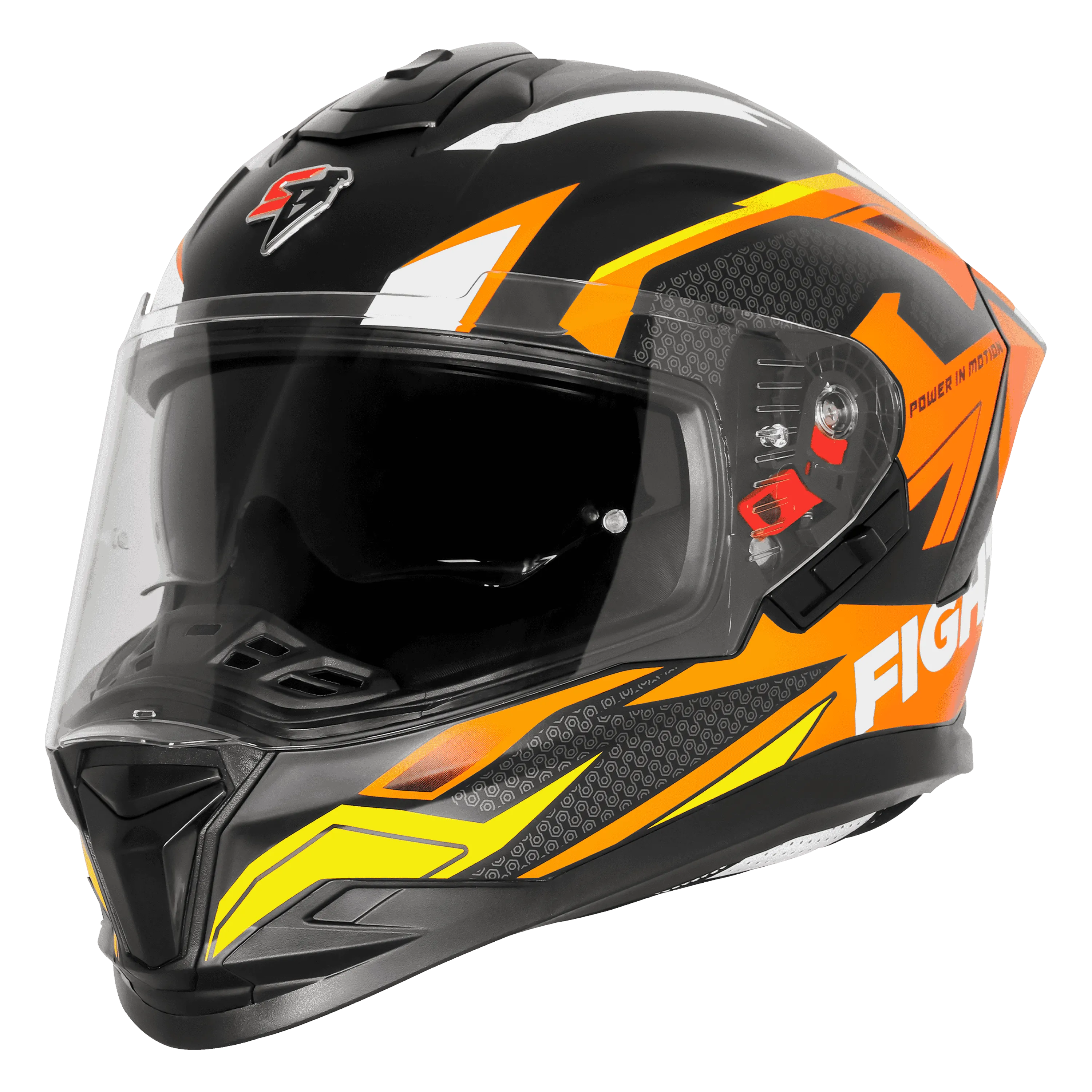 Steelbird Sbh 57 Fighter F7 Black Orange Full Face Helmet