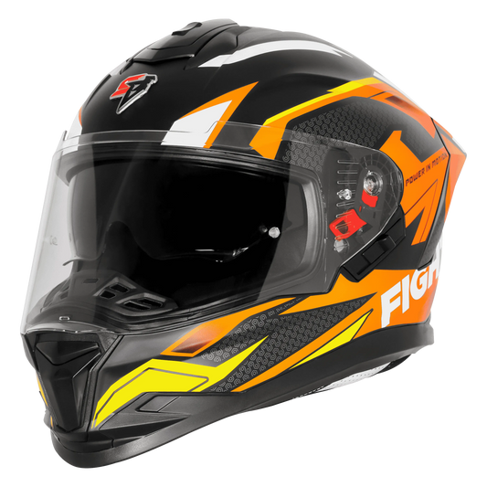 Steelbird Sbh 57 Fighter F7 Black Orange Full Face Helmet