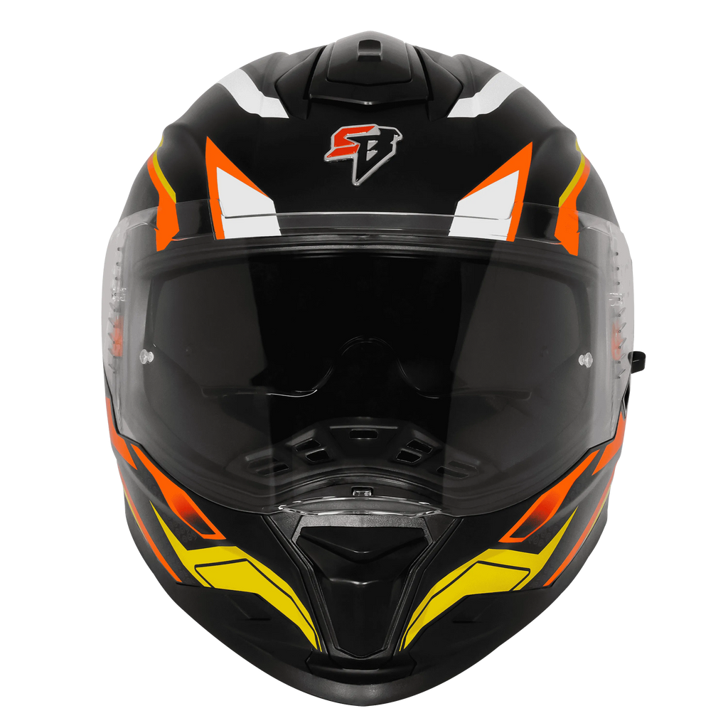 Steelbird Sbh 57 Fighter F7 Black Orange Full Face Helmet