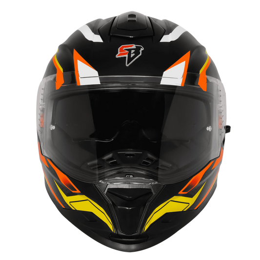 Steelbird Sbh 57 Fighter F7 Black Orange Full Face Helmet