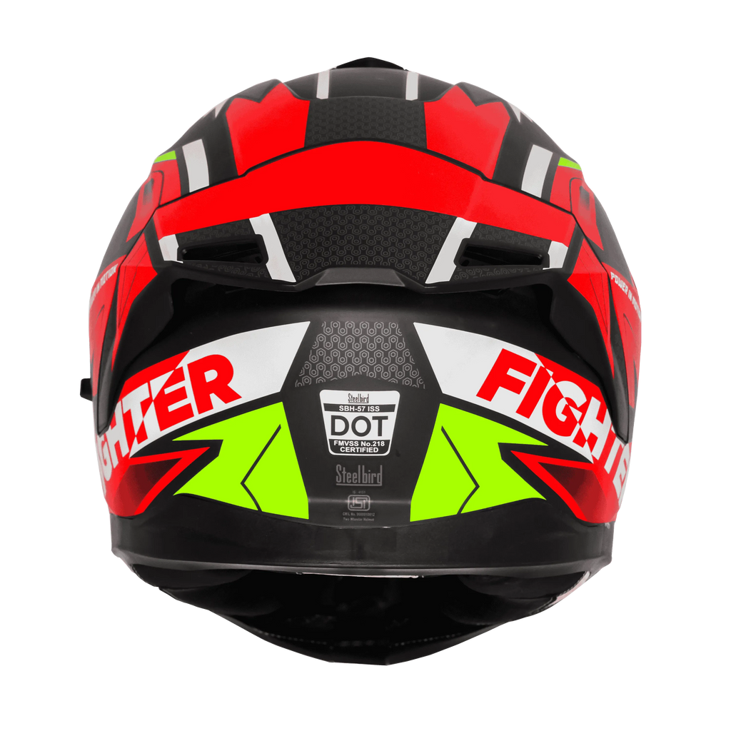 Steelbird Sbh 57 Fighter F7 Black Red Full Face Helmet