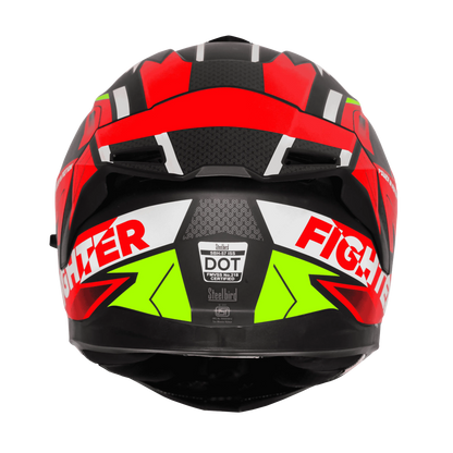 Steelbird Sbh 57 Fighter F7 Black Red Full Face Helmet