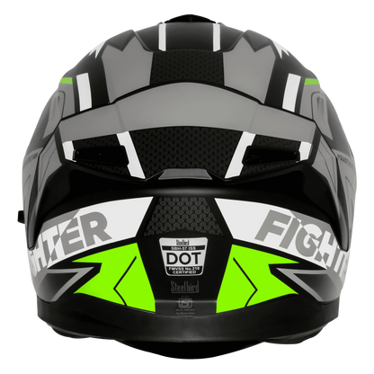 Steelbird Sbh 57 Fighter F7 Matt Black Gray Full face Helmet