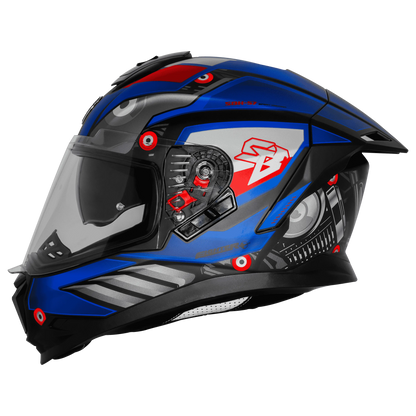 Steelbird Sbh 57 Fighter F8 Black Blue Full face helmet