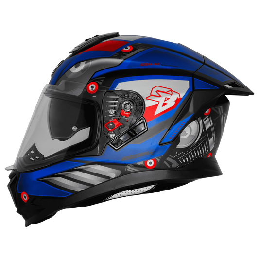 Steelbird Sbh 57 Fighter F8 Black Blue Full face helmet