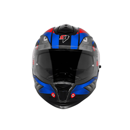 Steelbird Sbh 57 Fighter F8 Black Blue Full face helmet