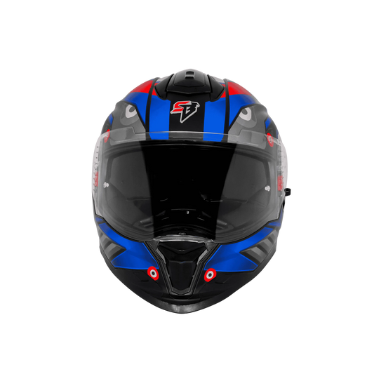 Steelbird Sbh 57 Fighter F8 Black Blue Full face helmet