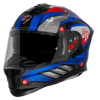 Steelbird Sbh 57 Fighter F8 Black Blue Full face helmet