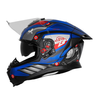Steelbird Sbh 57 Fighter F8 Black Blue Full face helmet