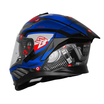 Steelbird Sbh 57 Fighter F8 Black Blue Full face helmet