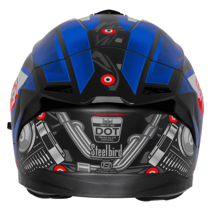 Steelbird Sbh 57 Fighter F8 Black Blue Full face helmet