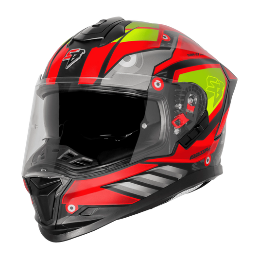 Steelbird Sbh 57 Fighter F8 Matt Black Red Full Face Helmet