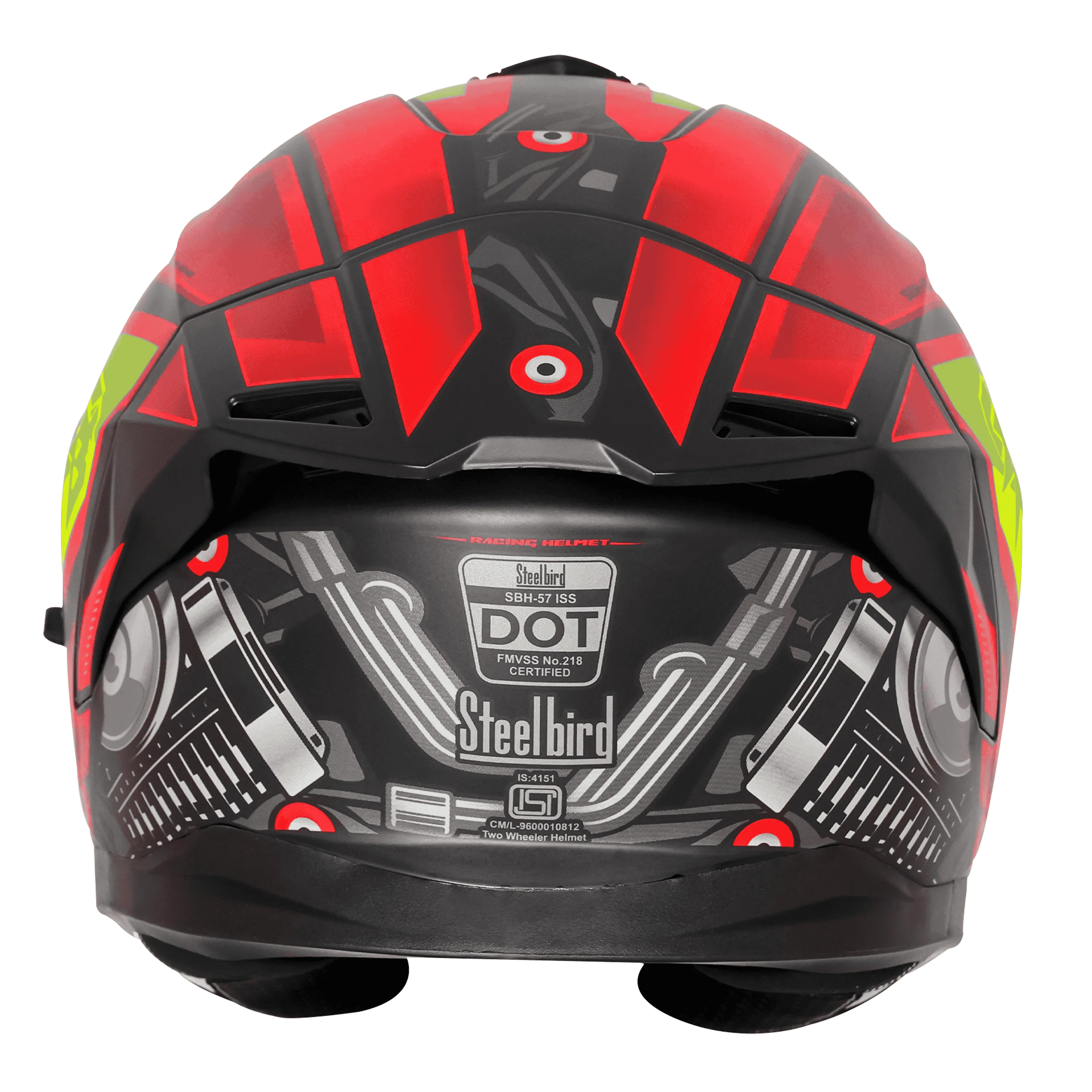 Steelbird Sbh 57 Fighter F8 Matt Black Red Full Face Helmet