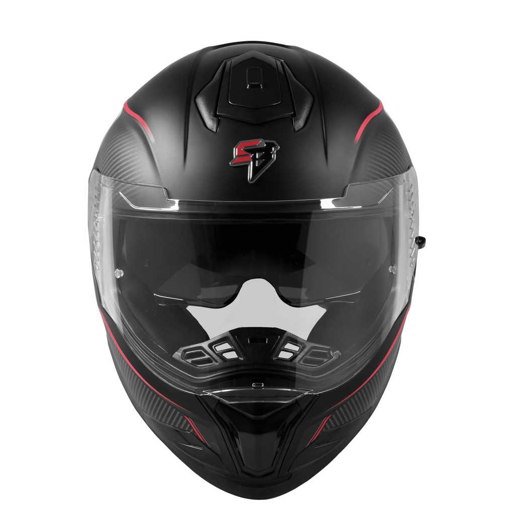 Steelbird Sbh 57 Fighter Matt Black Red Full Face Helmet