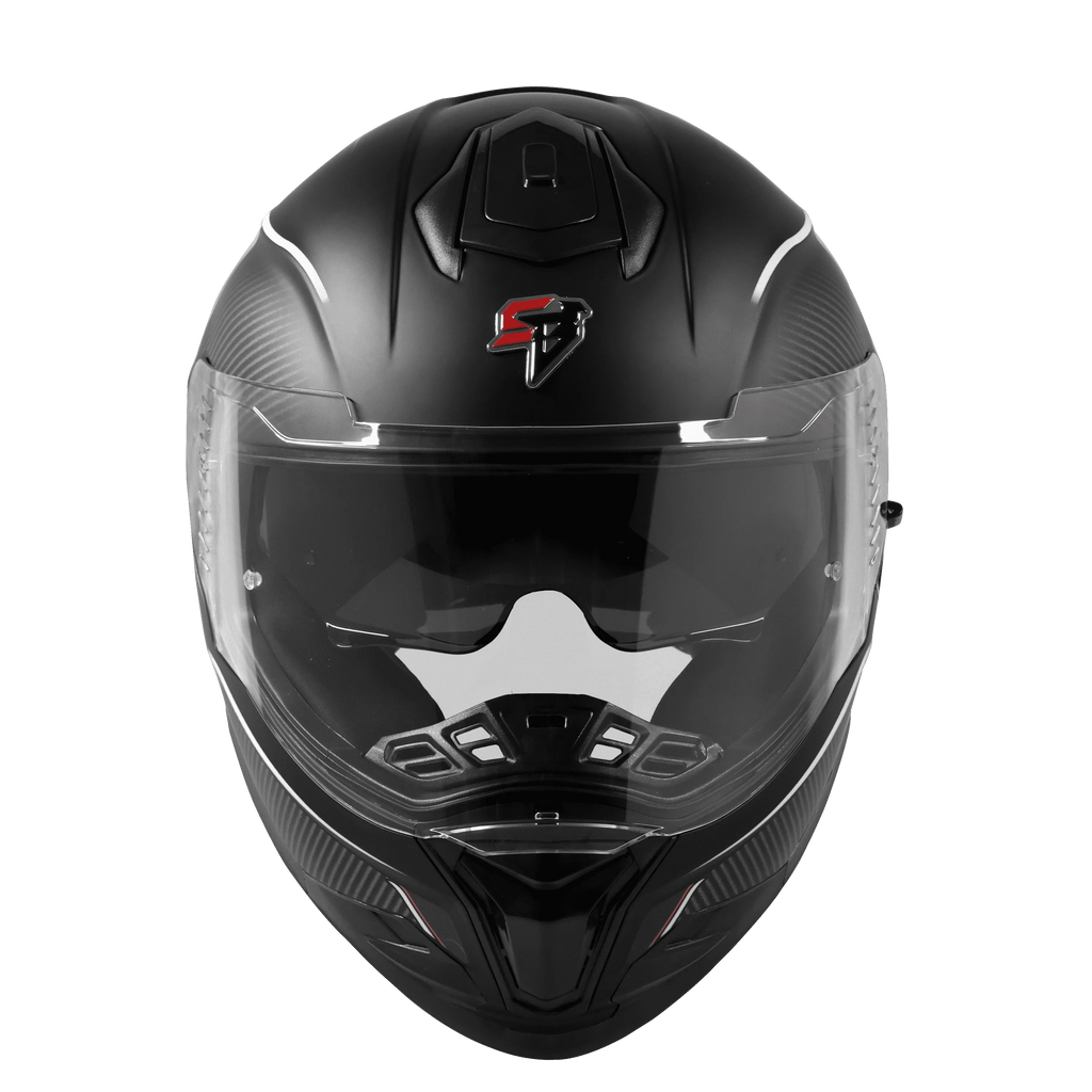 Steelbird Sbh 57 Fighter Matt Black White Full Face Helmet