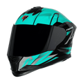 STEELBIRD Sbh 57 Iss Fighter F4 Black Green Full Face Helmet