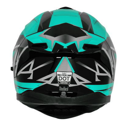 STEELBIRD Sbh 57 Iss Fighter F4 Black Green Full Face Helmet