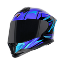 STEELBIRD Sbh 57 Iss Fighter F4 Black Sky Blue Full Face Helmet
