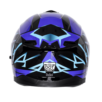 STEELBIRD Sbh 57 Iss Fighter F4 Black Sky Blue Full Face Helmet