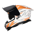 STEELBIRD Sbh 57 Iss Fighter F4 White Orange Full Face Helmet