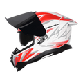 STEELBIRD Sbh 57 Fighter F4 White Red Full Face Helmet