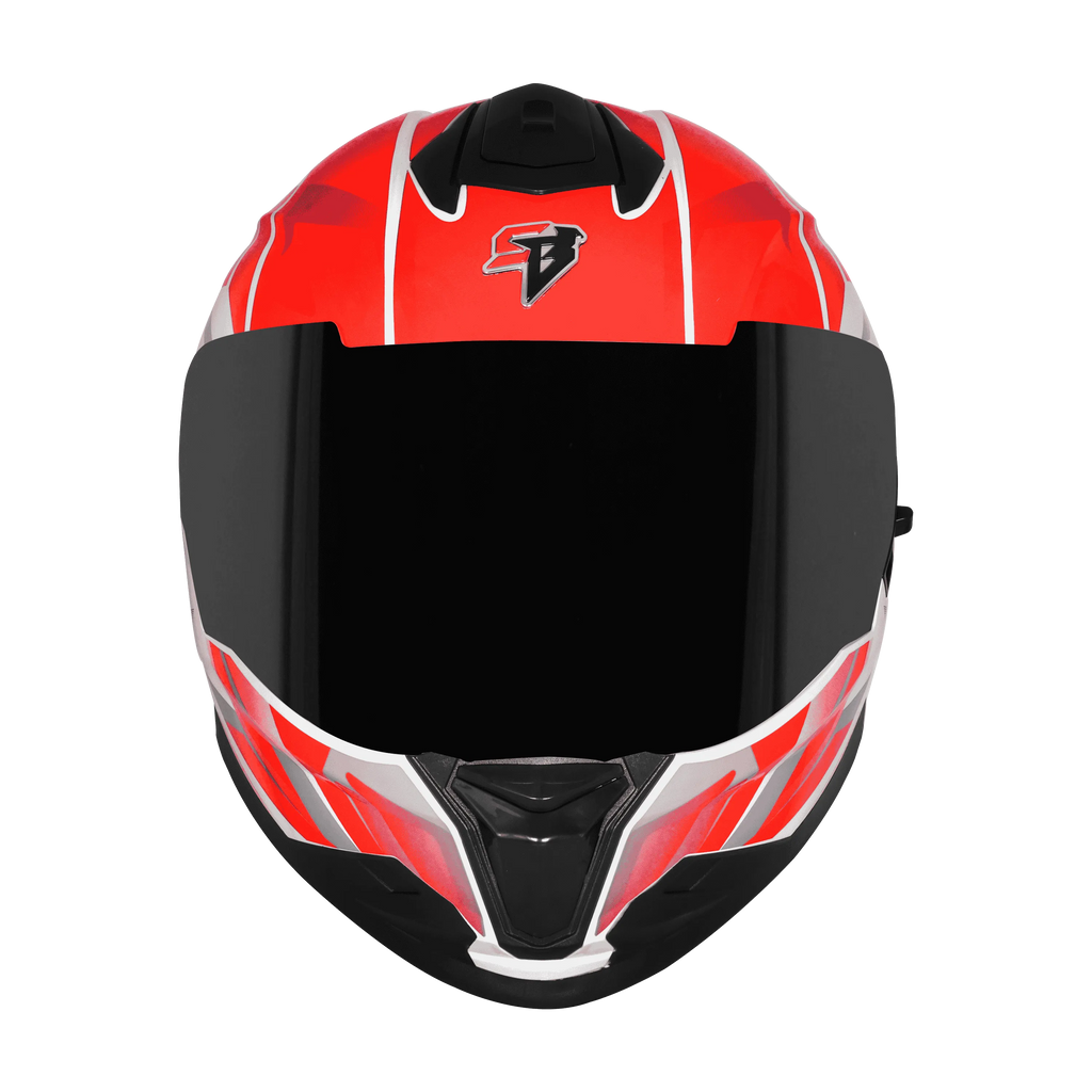 STEELBIRD Sbh 57 Fighter F4 White Red Full Face Helmet