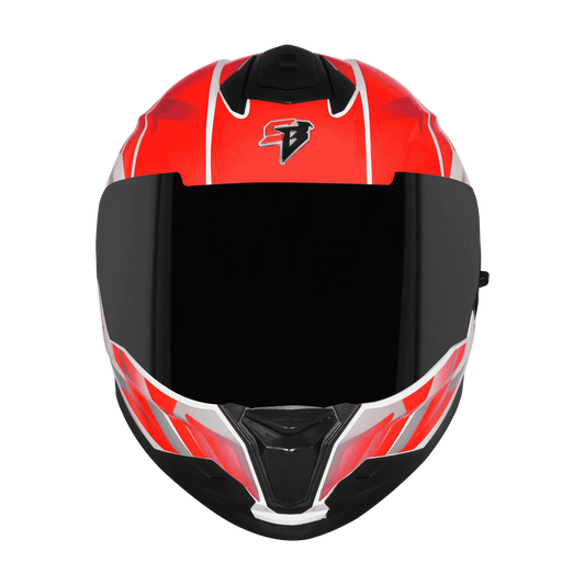 STEELBIRD Sbh 57 Iss Fighter F4 White Red Full Face Helmet