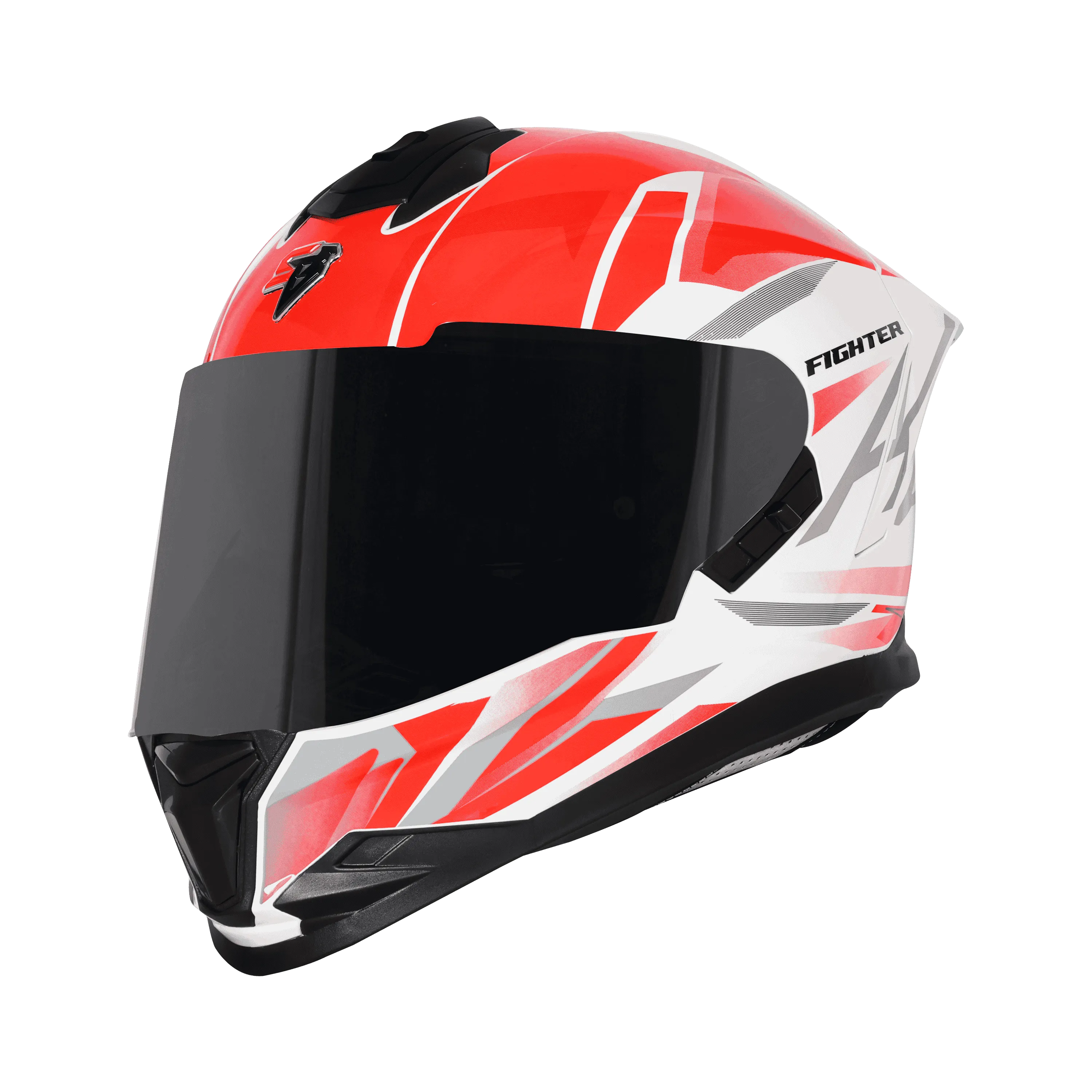 STEELBIRD Sbh 57 Fighter F4 White Red Full Face Helmet