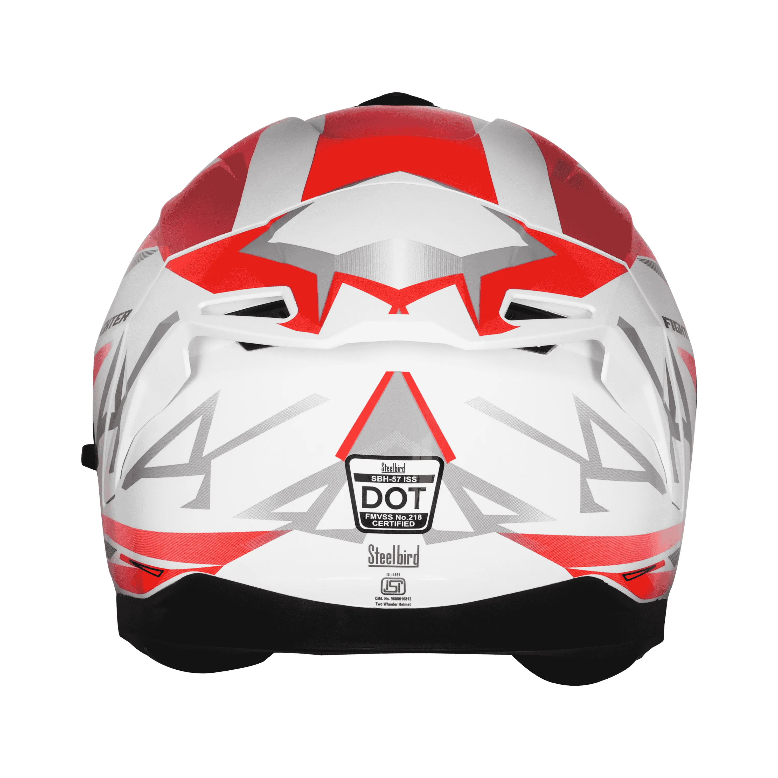 STEELBIRD Sbh 57 Fighter F4 White Red Full Face Helmet