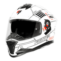 STEELBIRD Sbh 57 Iss Fighter F6 White Black Full Face Helmet