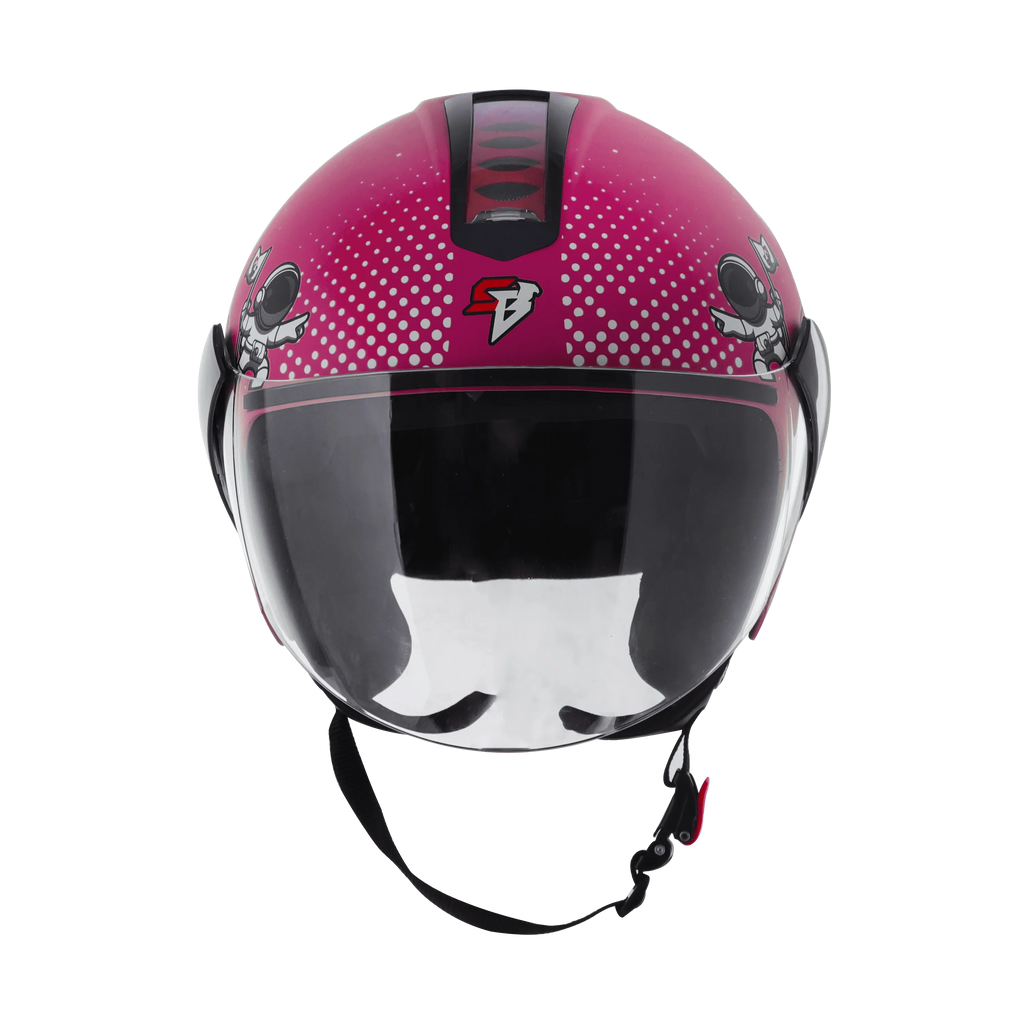 Steelbird Sbh 5 Astronaut Glossy Dark Pink Half Face Helmet