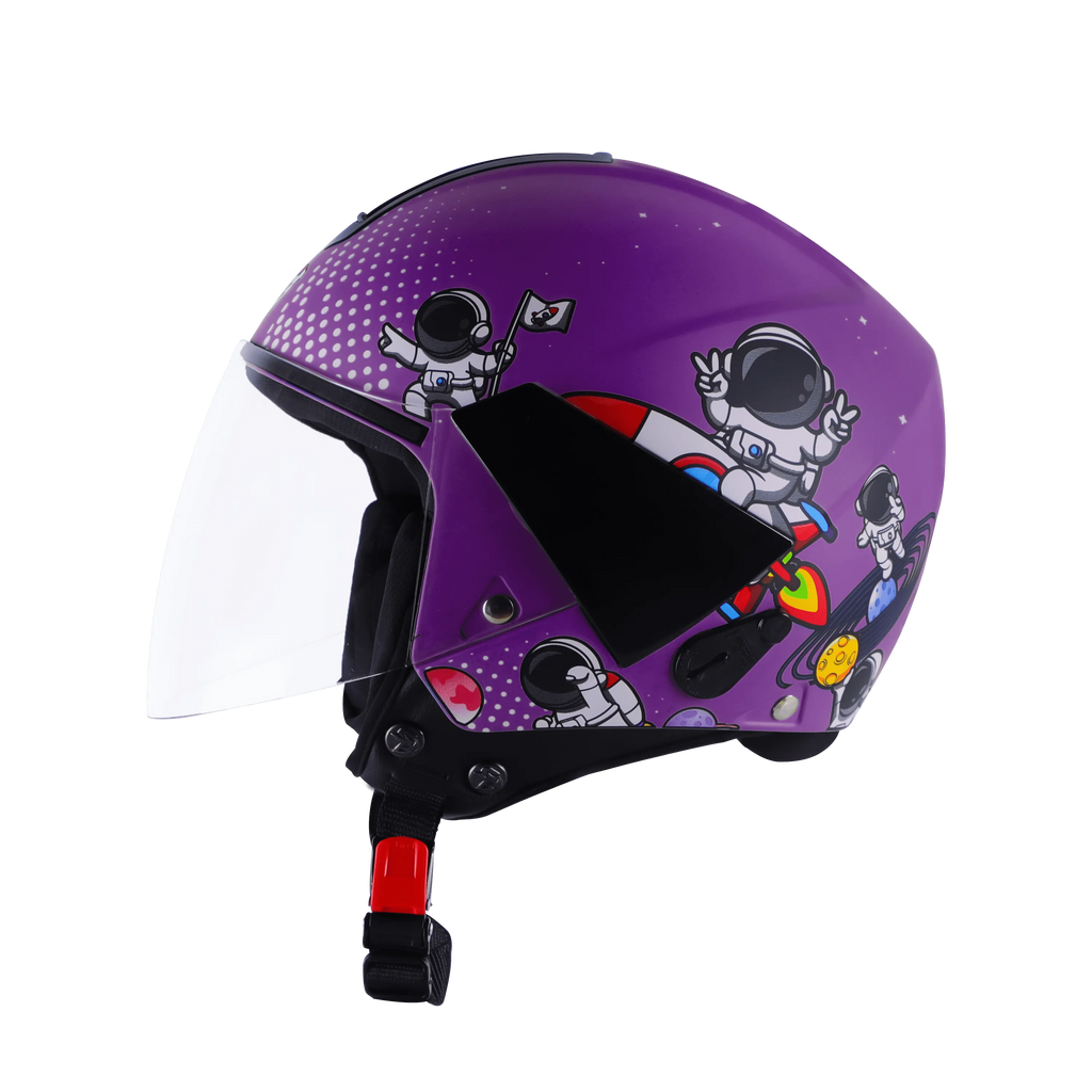 Steelbird Sbh 5 Astronaut Glossy Violet Half Face Helmet
