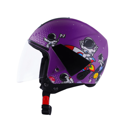 Steelbird Sbh 5 Astronaut Glossy Violet Half Face Helmet