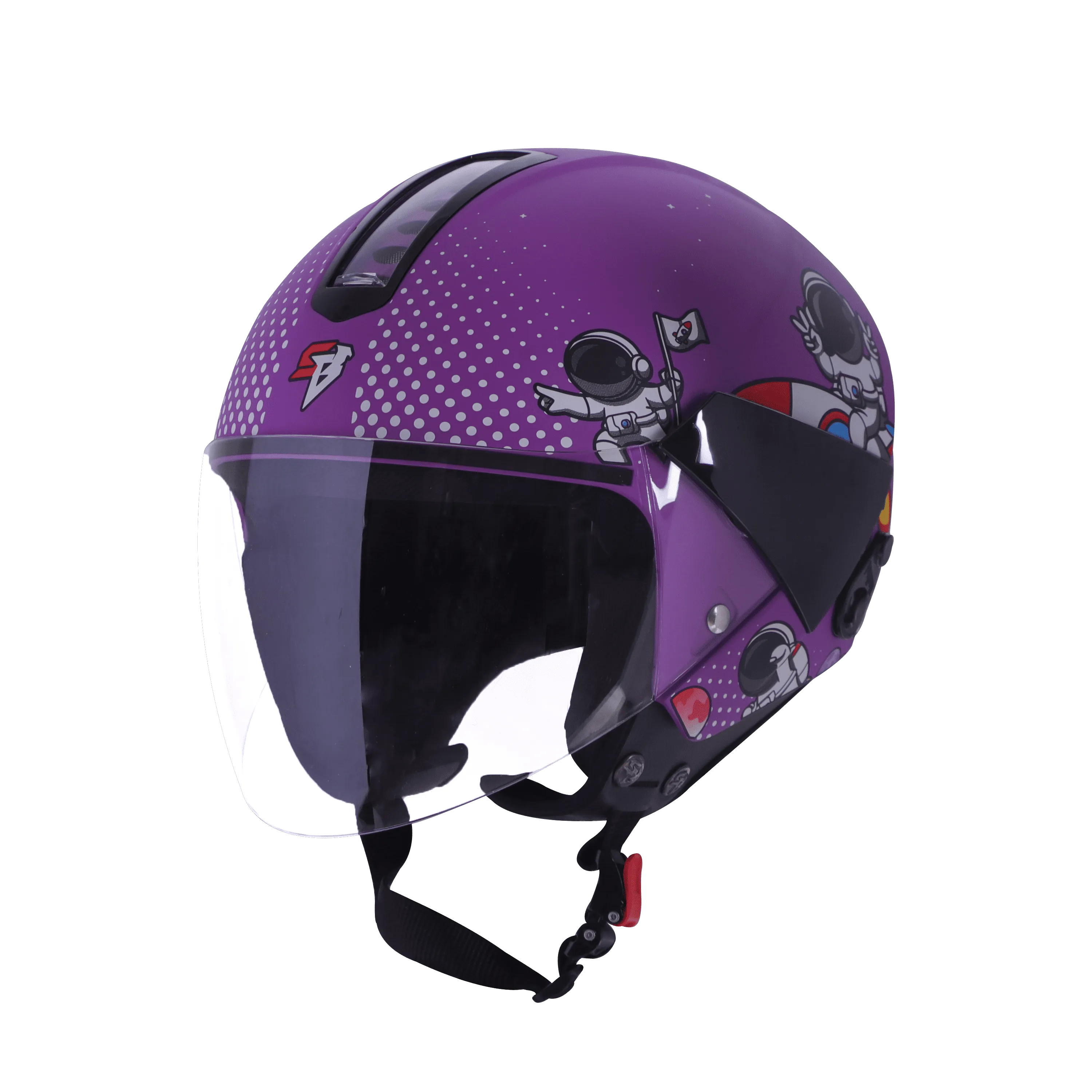 Steelbird Sbh 5 Astronaut Glossy Violet Half Face Helmet