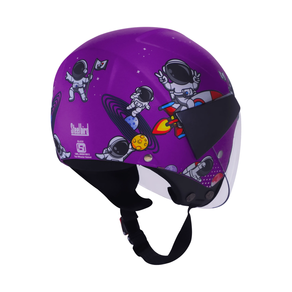 Steelbird Sbh 5 Astronaut Glossy Violet Half Face Helmet