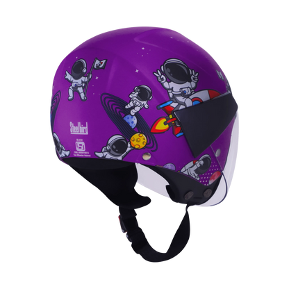 Steelbird Sbh 5 Astronaut Glossy Violet Half Face Helmet