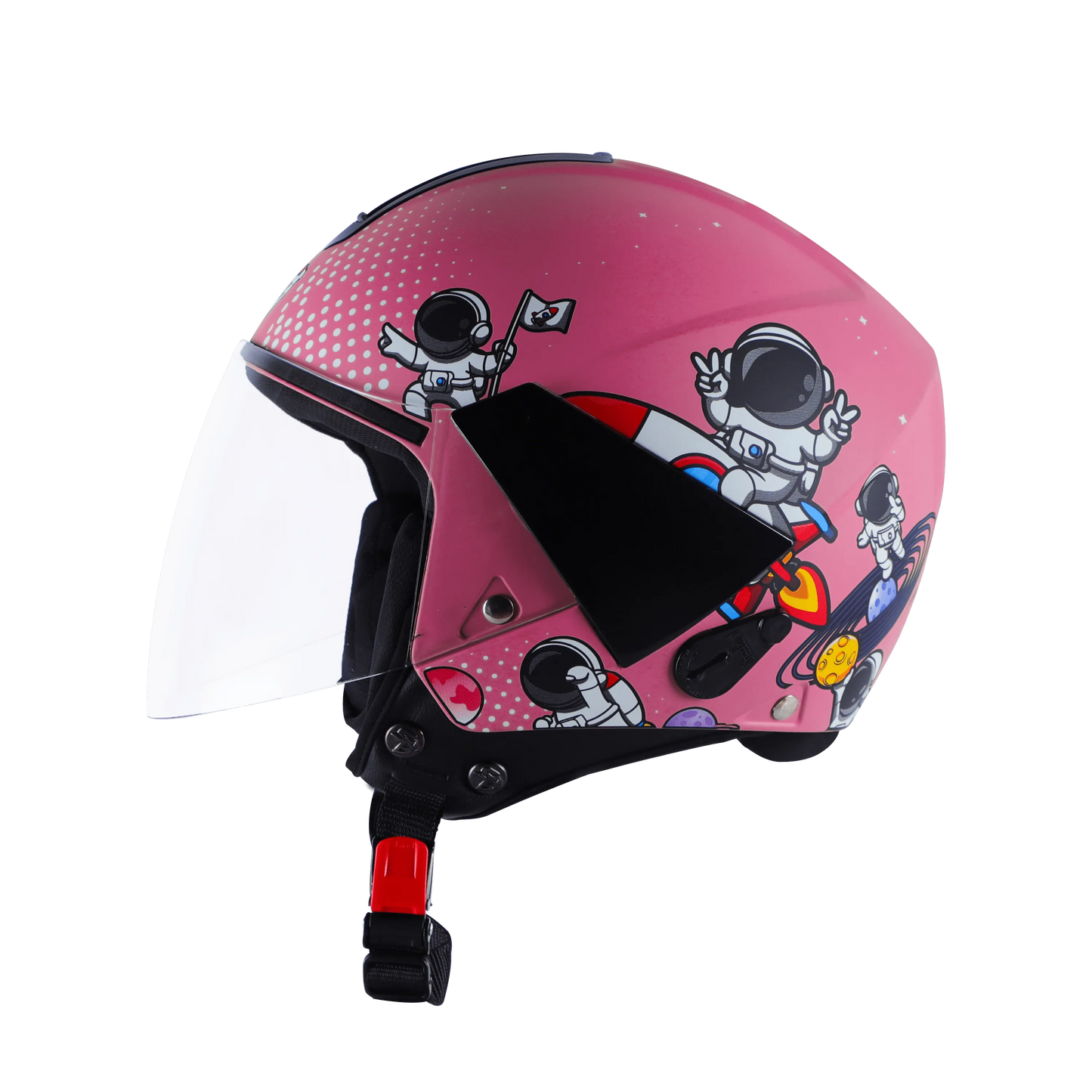 Steelbird Sbh 5 Astronaut Matt Dark Pink Half Face Helmet