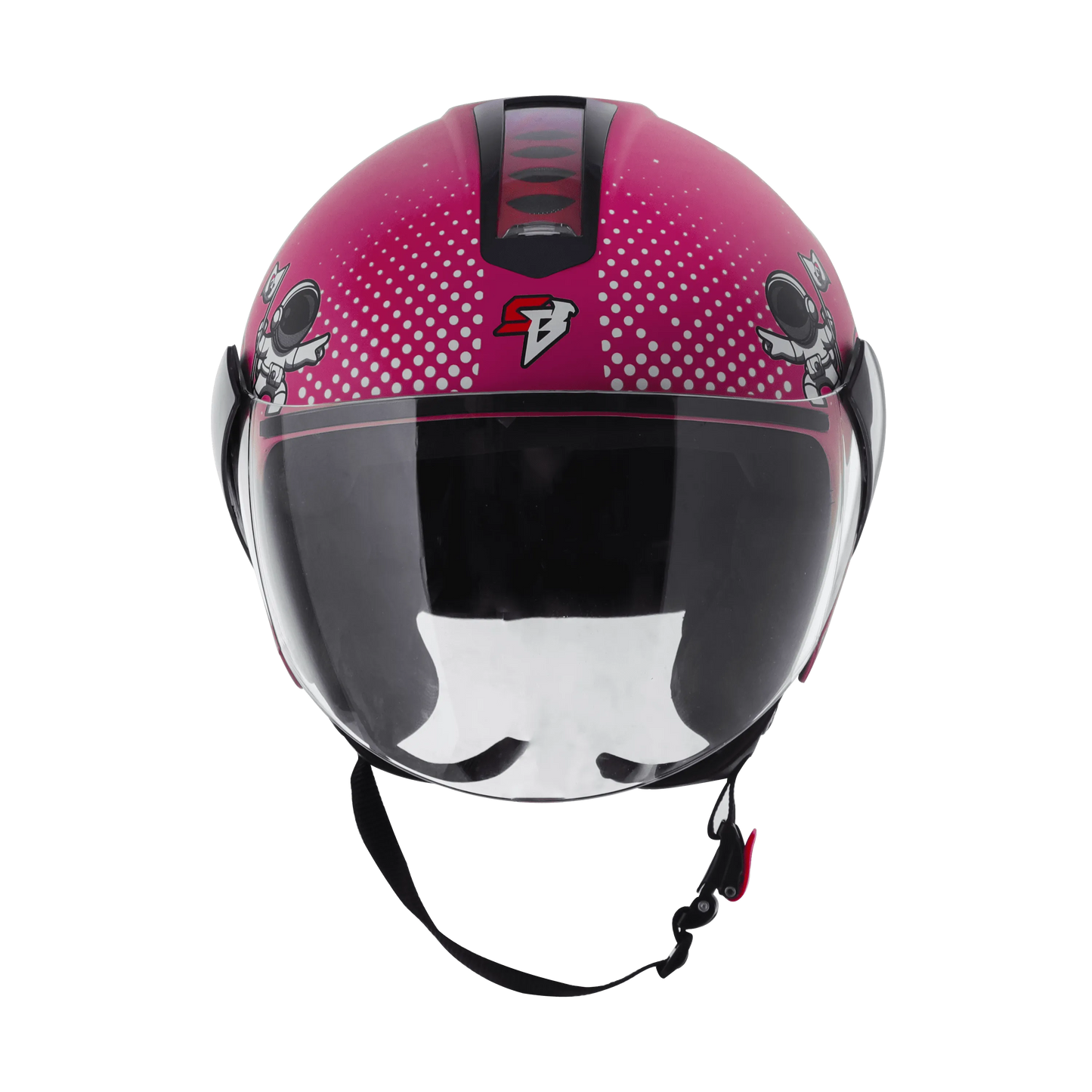 Steelbird Sbh 5 Astronaut Matt Dark Pink Half Face Helmet